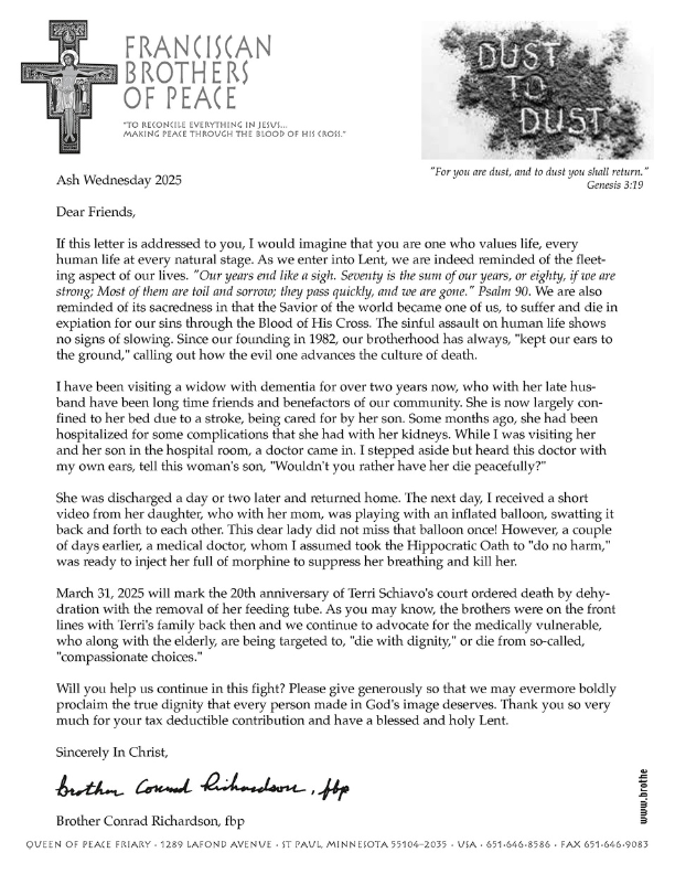 2025 Lent letter